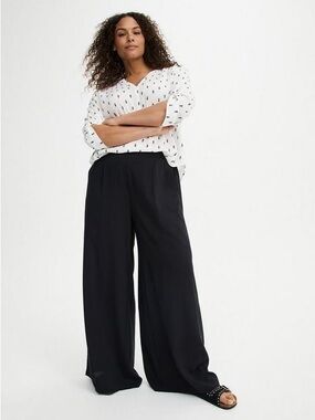 Torrid High-Rise Pull-On Wide-Leg Pant Black Size 4X Business Casual Classic